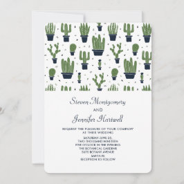 Convites Rustic Green Cactus em Potes Flores Casamento de P