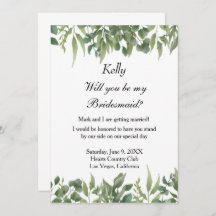 Rustic Green deixa Greenerage Foliage Bridesmaid