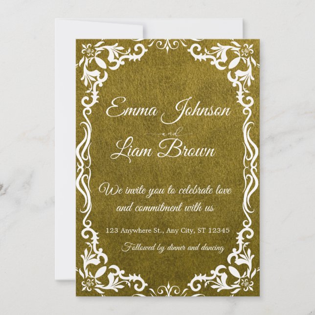Convites Rustic Green Mexican Wedding Invitation (Frente)