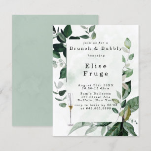 Convites Rustic Greenery Eucalyptus Brunch e Bubbles Invita