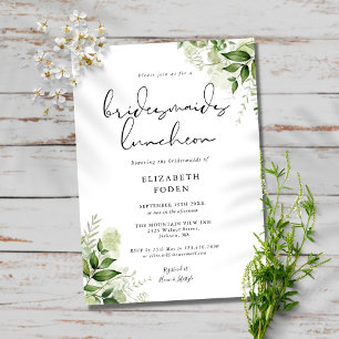 Convites Rustic Greenery Monogramas Bridesmaids Luncheon In