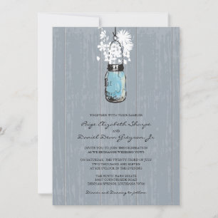 Convites Rustic Hanging Mason Jar Wedding