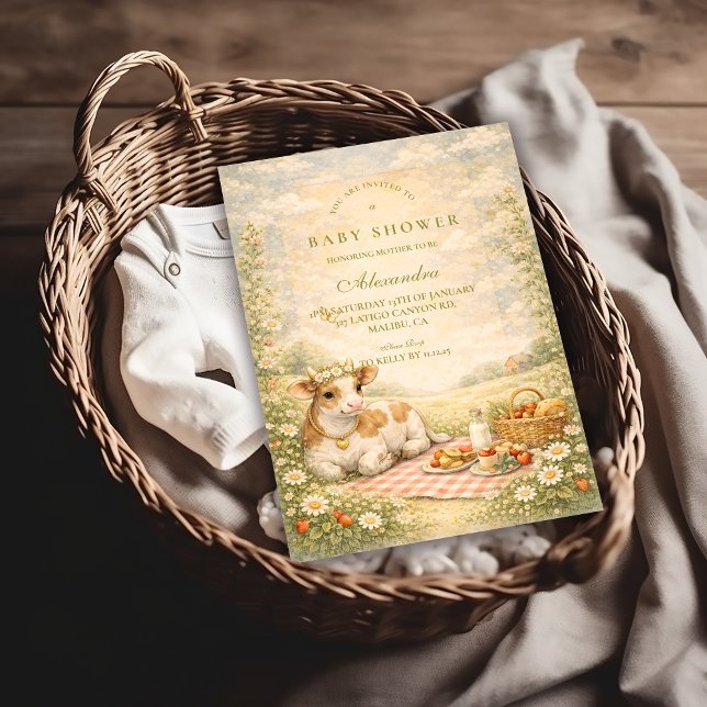 Convites Rustic Highland Cow Baby Shower (Criador carregado)