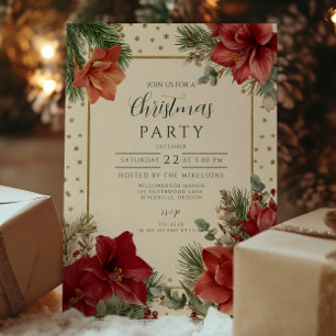 Convites Rustic Holiday Greenery Feliz Natal