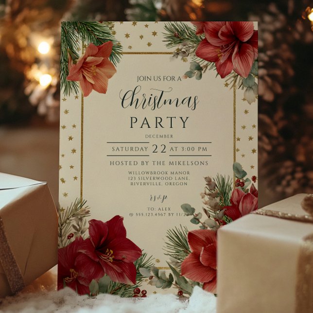 Convites Rustic Holiday Greenery Feliz Natal (Criador carregado)