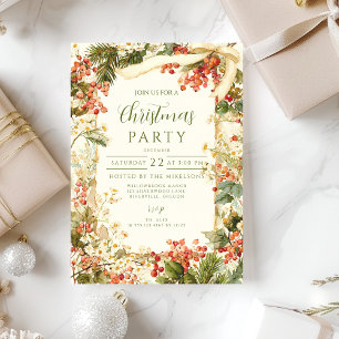 Convites Rustic Holly Berry Natal