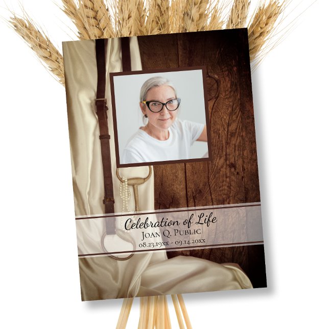 Convites Rustic Horse Bit Satin Western Celebration of Life (Criador carregado)