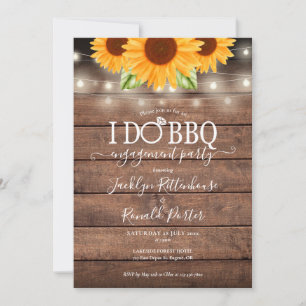 Convites Rustic I Do BBQ Sunflower Luzes de Corda de Noivad