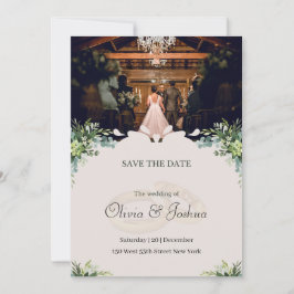 Convites Rustic Indoor Wedding Save the Date Card