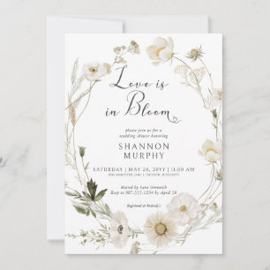 Convites Rustic Ivory Wildflower Love In Bloom