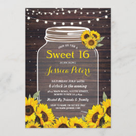 Convites Rustic Jar Sweet 16 Party Wood Firefly