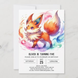 Convites Rustic Kids Fox Birthday