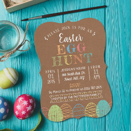 Convites Rustic Kraft Easter Egg Hunt