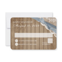 Rustic Lace and Barn Wood Weding RSVP