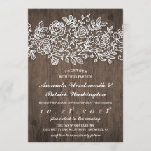 Convites Rustic Lace Country Barn Para Casamento D