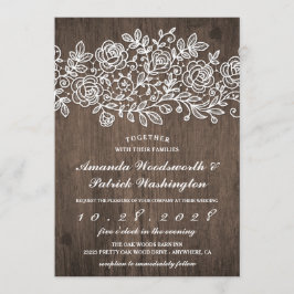 Convites Rustic Lace Country Barn Para Casamento D