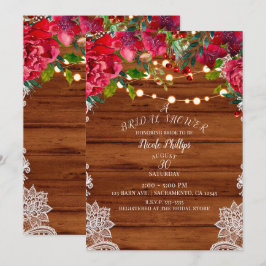 Convites Rustic Lace e Luzinhas de Natal Chá de Noiva