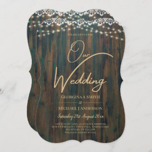 Convites Rustic Lace Gypsophila Luzes Mason Jar Weding