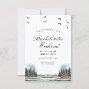 Convites Rustic Lake & Woods Invitation Watercolor