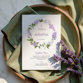 Convites Rustic Lilac Flowers Dedication Invitation