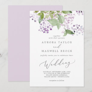 Convites Rustic Lilac Wedding