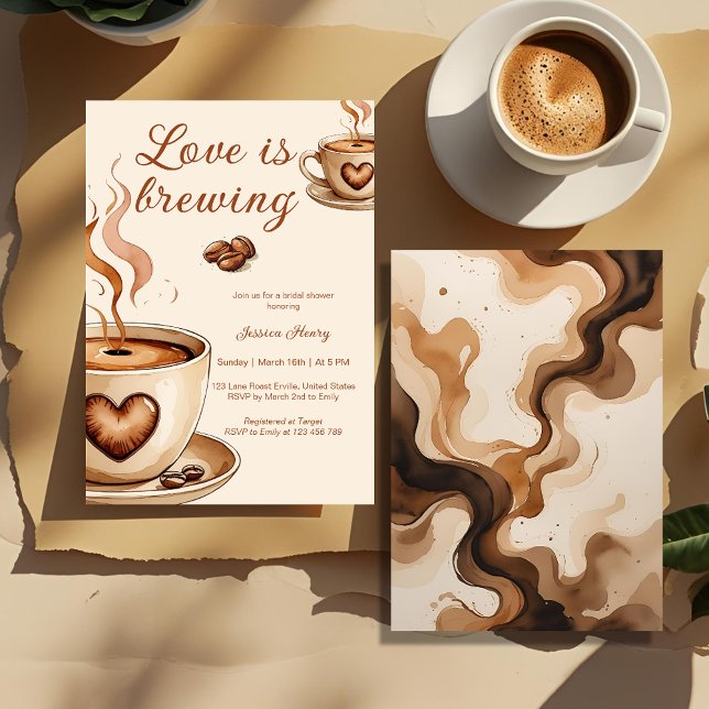 Convites Rustic Love está fazendo Chá de panela de café (Criador carregado)
