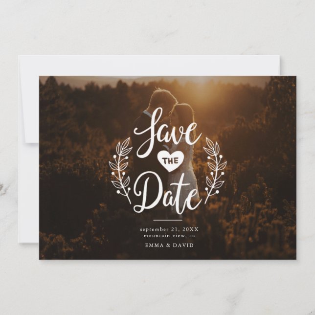 Convites Rustic Love Save the Date (Frente)