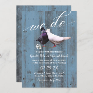 Convites Rustic Lovebird Nós Fazemos Casamento De Pão Azul