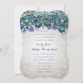 Convites Rustic Luxe Mason Jar Marinho Turquoise Peacock