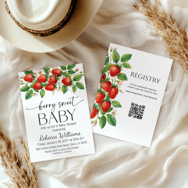 Convites Rustic Market Strawberry Berry Sweet Baby Shower (Criador carregado)
