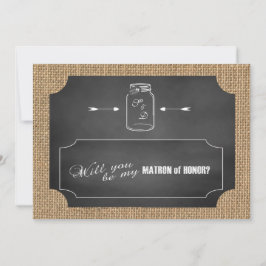 Convites Rustic Mason Jar Burlap Seja Minha Matriz de Honra