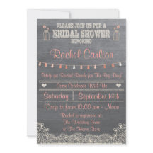 Rustic Mason Jar Chá de panela Coral