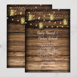 Convites Rustic Mason Jar Fireflies
