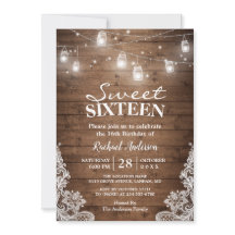 Rustic Mason Jar Lights Sweet 16 Festa de aniversá