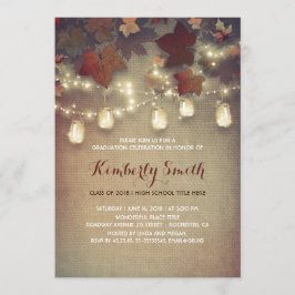 Convites Rustic Mason Jars Lights Fall Festa de formatura