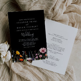 Convites Rustic Meadow Botanical Front & Back Wedding