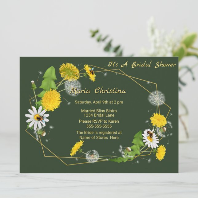 Convites Rustic Meadow Flowers Bridal Shower (Em pé/Frente)