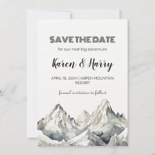 Convites Rustic Minimalist Kraft Mountain Salve a data