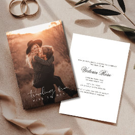 Convites Rustic Miss To Mrs Overlay Photo Chá de panela