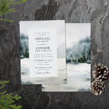 Rustic Misty Mountain Lake Watercolor