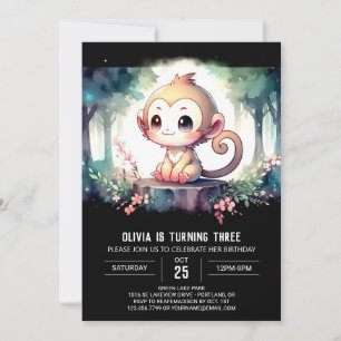 Convites Rustic Monkey Birthday
