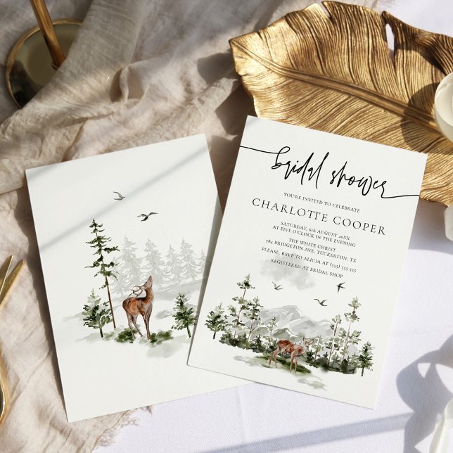 Convites Rustic Mountain Forest Outdoor Bridal Shower (Criador carregado)
