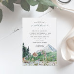 Convites Rustic Mountain Wildflower | Chá de panela Boho<br><div class="desc">Apresentando montanhas de ambas as cores aquáticas e flores silvestres coloridas com um design simples e minimalista. Este é o convite perfeito para uma celebração de casamento de primavera ou outono. Esta paleta de montanha suave com verde-vento, e azul poeirento definitivamente se sente elegante e rústica. É tão boho vintage...</div>
