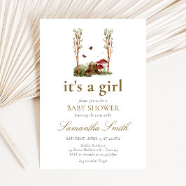 Convites Rustic Mushroom Woodland Baby Shower