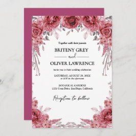 Convites Rustic Neutral Boho Floral Wedding