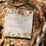 Convites Rustic Neutral Brown Floral Bridesmaids Luncheon<br><div class="desc">As damas de honra florais russas lançam convite com belas bordas de flores com cores de casamento neutras à terra em tons de marrom, cor-de-rosa-pincel, marfim e bronzeado. Boho chic, design floral de campo com uma elegante e simples inscrição moderna. Perfeito para casamento outono, casamento no campo, casamento no celeiro...</div>