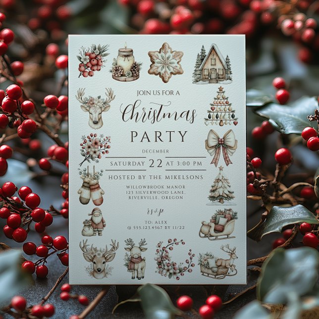 Convites Rustic Neutral Christmas Celebration (Criador carregado)