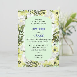 Convites Rustic Neutral Floral Wedding Invitation