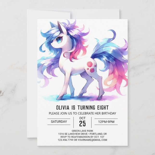 Convites Rustic Online Horse Birthday (Frente)