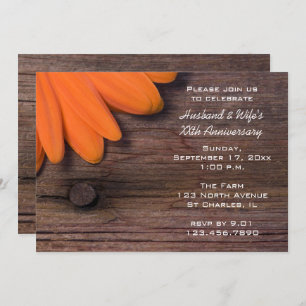 Convites Rustic Orange Daisy Weding Anniversário Party